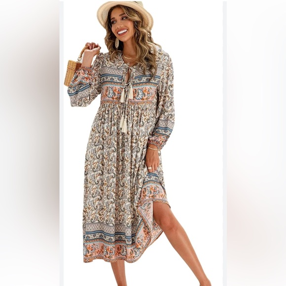 R. Vivimos Summer Bohemian Dress For Women Size Small 4-6 - Picture 2 of 16